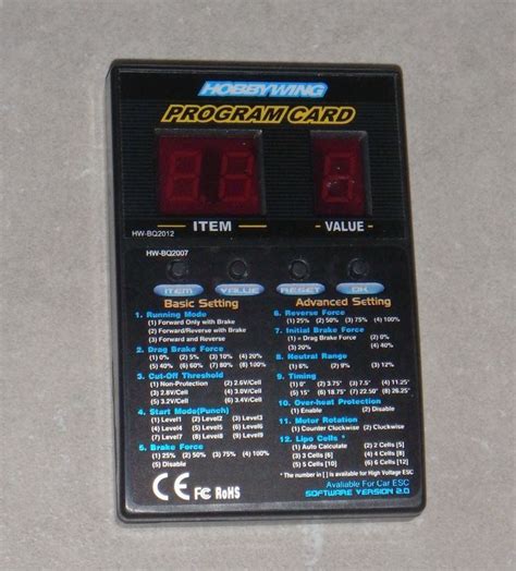 Image result for Hobbywing Programming Card
