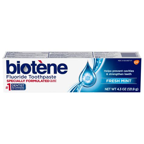 Biotene Original Sugar Free Fluoride Toothpaste for Dry Mouth, Fresh Mint, 4.3 Oz - Walmart.com ...