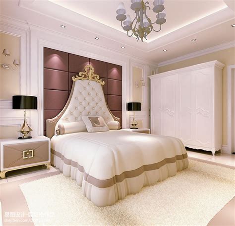 现代卧室时尚质感卧室床头背景墙效果图 – 设计本装修效果图