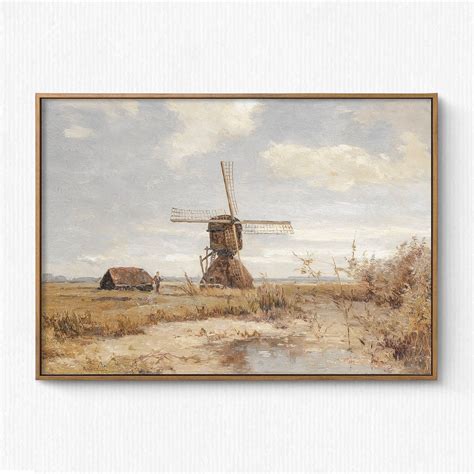 Old Dutch Windmill Painting