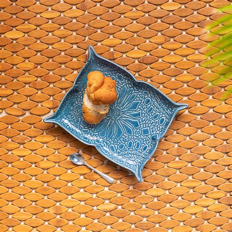 Coral Reef' Serving Platter In Ceramic (Hand Glazed Studio Pottery | M ...