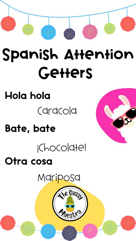 12 Delightful Attention Getters in Spanish for Your Classroom - The ...