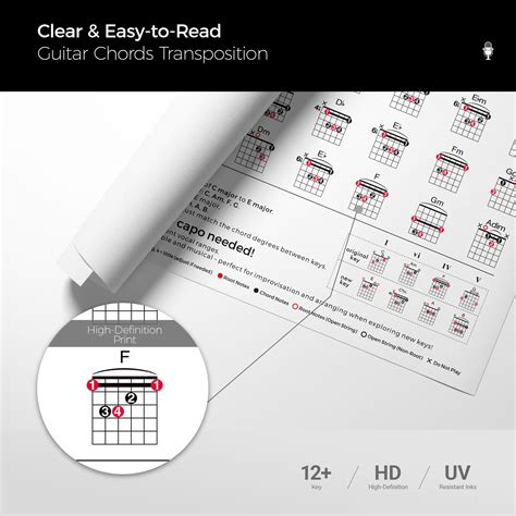 Snapklik.com : Guitar Chord Transposition Chart Poster, Functional ...