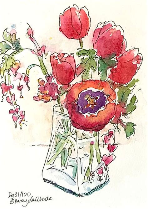 Hands-on Plants Workshop: Garden Bouquet in Ink and Watercolor, Monk ...