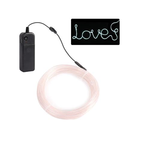 1M EL Wire Neon Glowing Electroluminescent Wire With Battery Holder El ...