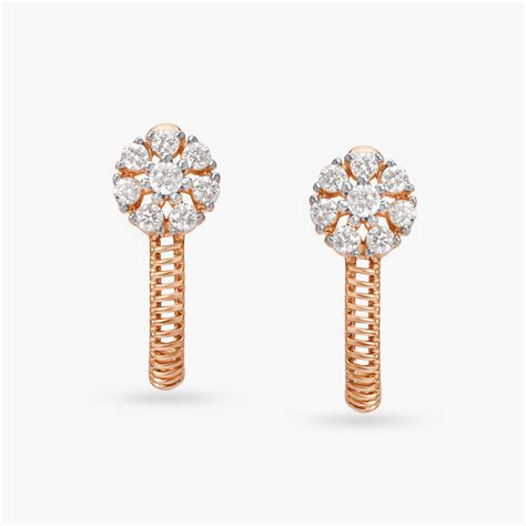 Blossom Brilliance Diamond Flower and Gold Stud Earrings