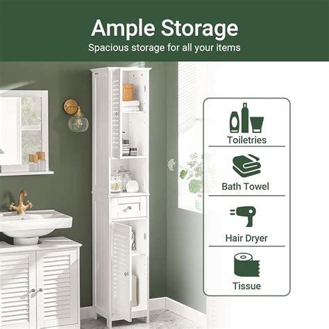 Haotian Narrow Bathroom Storage Cabinet, 67 Tall India | Ubuy