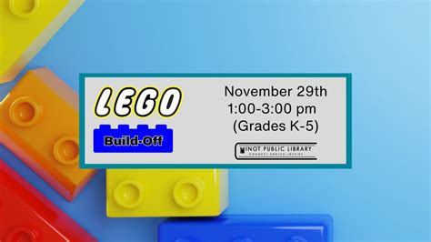 LEGO Build Off, Minot Public Library, 29 November 2024 | AllEvents