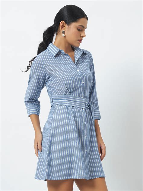 Trend Arrest Striped Shirt Dress