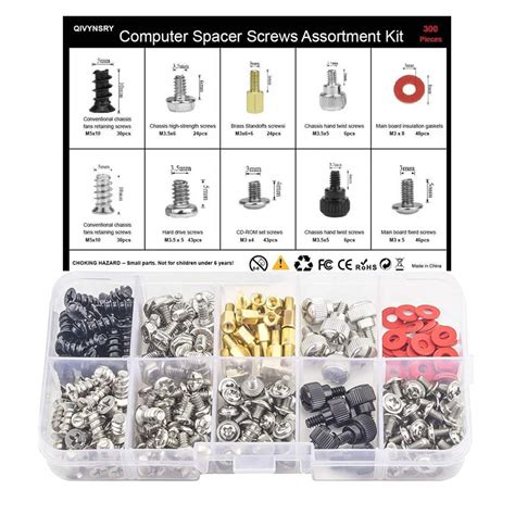 Buy QIVYNSRY 300PCS Personal Computer Tower Screw Standoffs Set PC ...