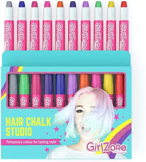 Buy girlzone Hair Chalk and Face Paint For Girls 10 Colorful Pens Face ...