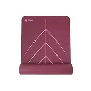 TEGO Stance Yoga Mat with GuideAlign for Posture Alignment (Wine ...