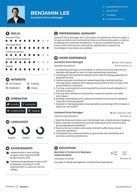 10+ Assistant Store Manager Resume Samples & Templates for 2025