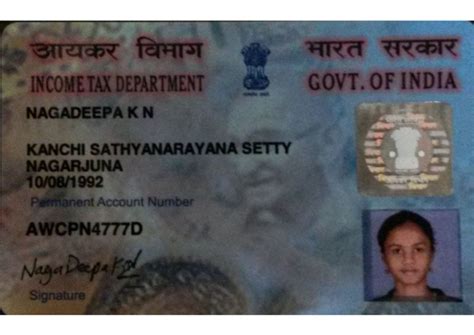 Image result for Pan Card Example