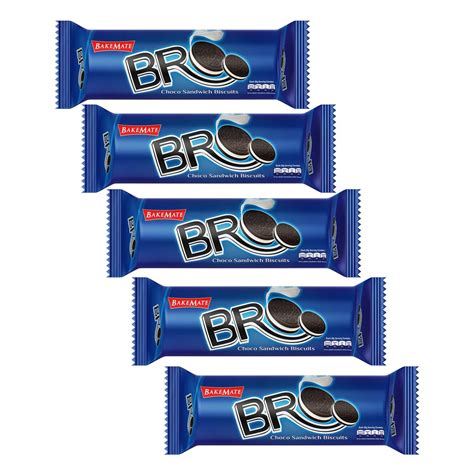 BAKEMATE Bro Cookie Biscuits Pack of 5 | Sandwich Biscuits Pack | Cream ...