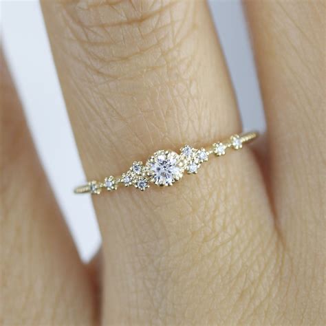Gold Dainty Engagement Ring