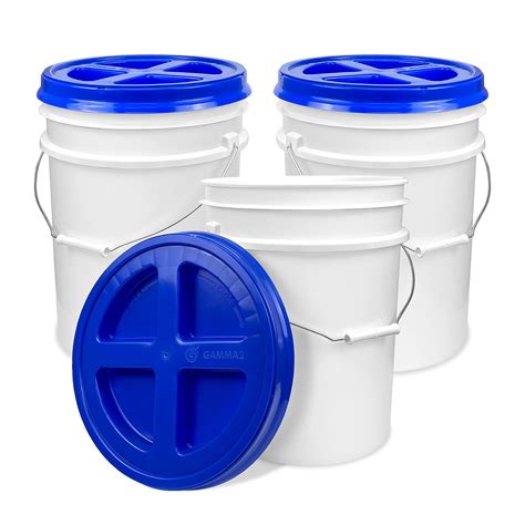 Five Gallon Buckets With Lids 5 Gallon Plastic & Easy Pour Spout Lids
