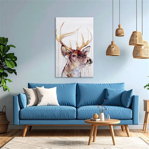 Deer in Autumn Canvas Wall Art Paintings for Living Room, Bedroom, Off ...