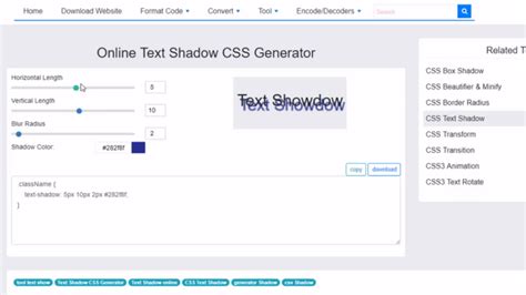 Image result for Text-Shadow CSS Generator