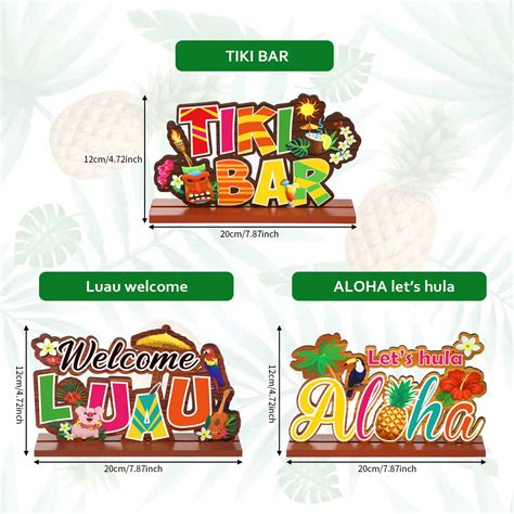 Luau Party Signs Aloha Signage Tiki Party Table Decoration, Tropical ...