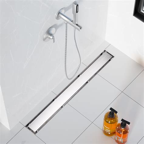 Neodrain 24-Inch Linear Shower Drain- with 2-in-1 Flat & Tile Insert ...