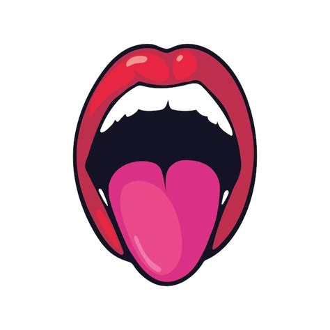 Mund-Pop-Art-Symbol mit herausgestreckter Zunge isoliert | Kostenlose ...