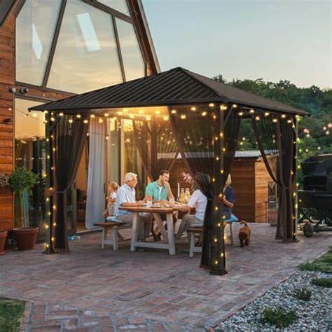 Sannwsg 10x10 Hardtop Gazebos,Heavy Duty Gazebo,Outdoor India | Ubuy