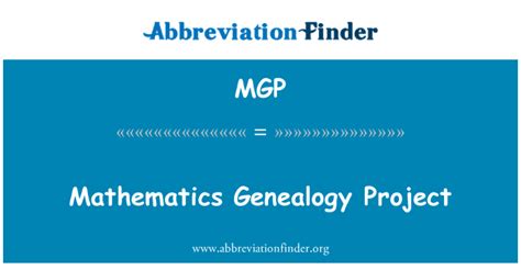 MGP significa Projeto de genealogia matemática - Mathematics Genealogy ...