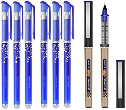 WingsCreations Pack of 5 Pcs Blue Ink Erasable Gel Pen Set with ...