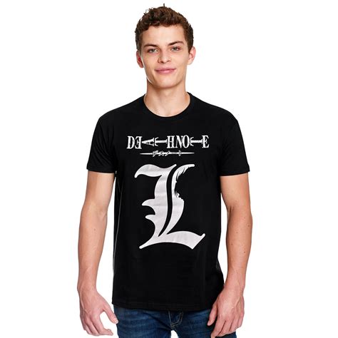 Death Note - L Silhouette T-Shirt Black | Elbenwald