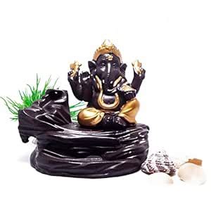 Buy G&B Lord Ganesha Smoke Fountain Backflow Incense Cone Holder ...