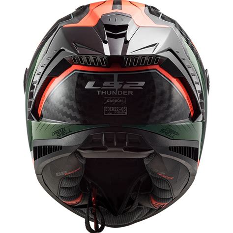 LS2 FF805 THUNDER Carbon Chase Gloss Black Green Orange Helmet– Moto ...