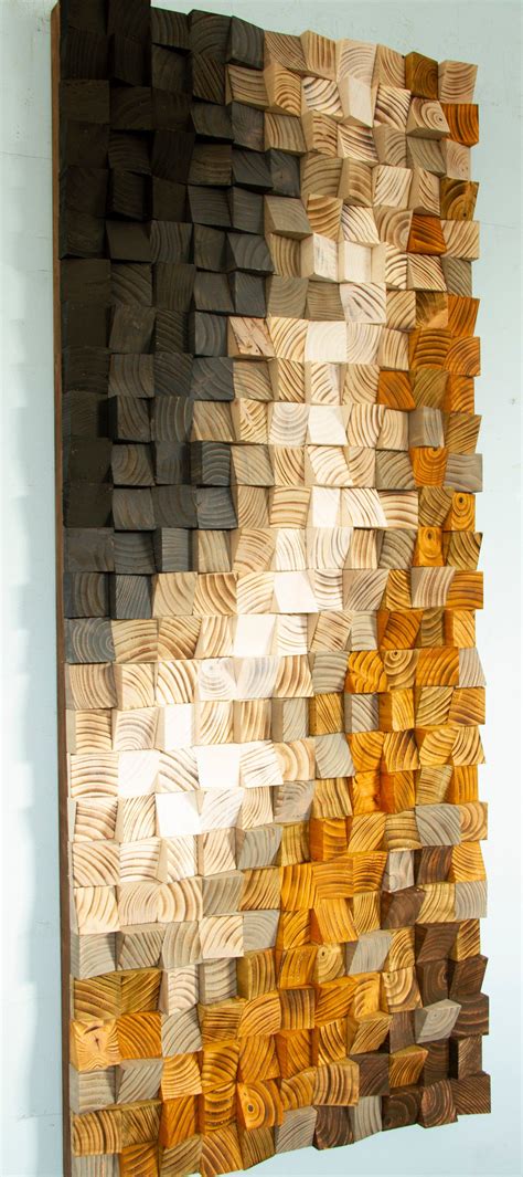Reclaimed Wood Wall Art, black River, Wood Mosaic Panels, Geometric Art ...