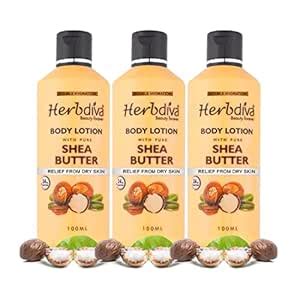 Herbdiva Shea Butter Body Lotion 100ml (Pack of 3)|Double Hydration ...