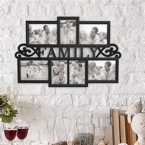 Family Collage Picture Frame with 7 Openings for Three 4x6 and Four 5x7 ...