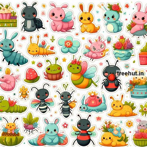 Printable Bugs Stickers and 50 Sticker Craft Ideas for Kids and Adults ...