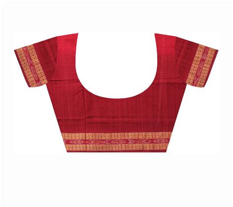 Black and red color flower print cotton saree.