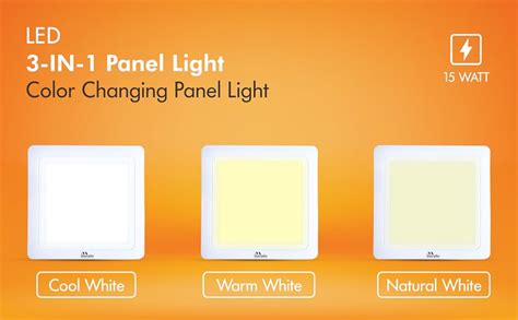 Murphy Vega 3-in-1 Square LED Panel Ceiling Color Changing Light (Cool ...