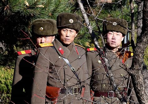 Download North Korea Soldiers Behind Bare Tree Wallpaper | Wallpapers.com