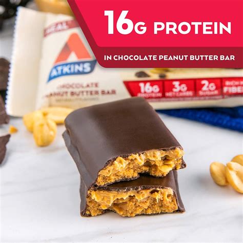 Buy Atkins Chocolate Peanut Butter Protein Meal Bar. Rich in Fiber ...