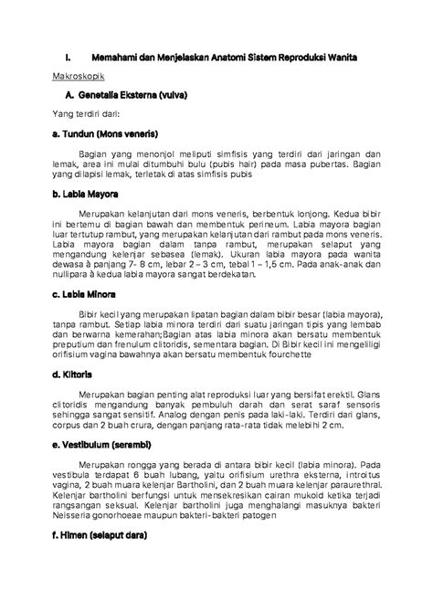 Memahami dan Menjelaskan Sistem Reproduksi Wanita - I. Memahami dan Menjelaskan Anatomi Sistem ...