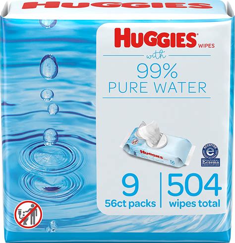 Amazon.com: Huggies 99% Pure Water Baby Wipes, Unscented, 9 flip-top ...