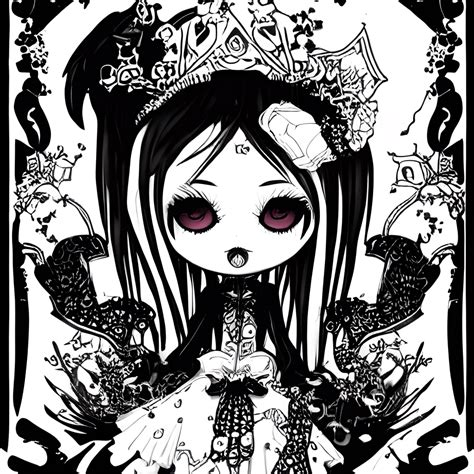 Goth Hello Kitty Coloring Pages