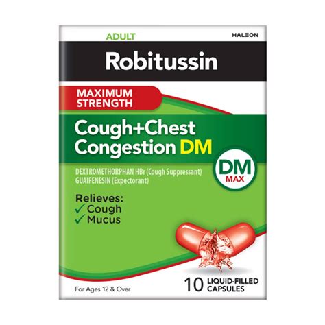 Buy Robitussin Adult Maximum Strength Cough + Chest Congestion DM Max ...