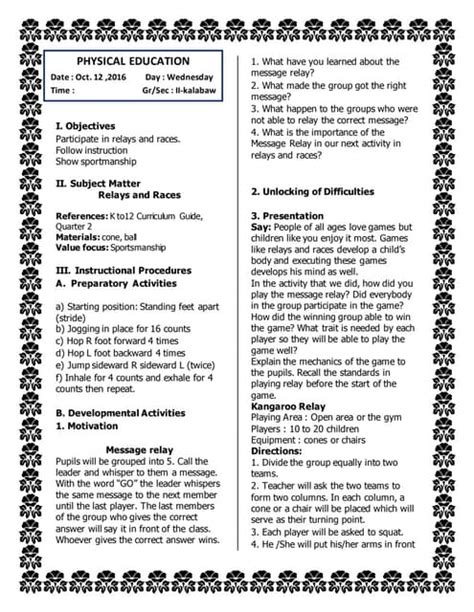 Image result for Pe Lesson Objectives