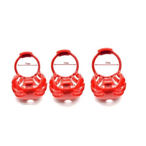 Electric Red or Clear Chastity Cage with Urethral Plug – For the Truly ...