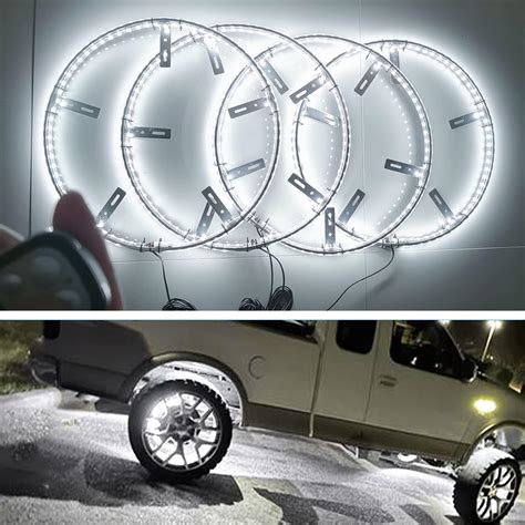Amazon.com: UWDESY 4Pcs Double Side 15.5in LED White Wheel Ring Lights ...