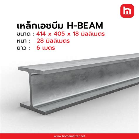 เหล็กเอชบีม H-BEAM 414 x 405 x 18 มม. 28 มม.