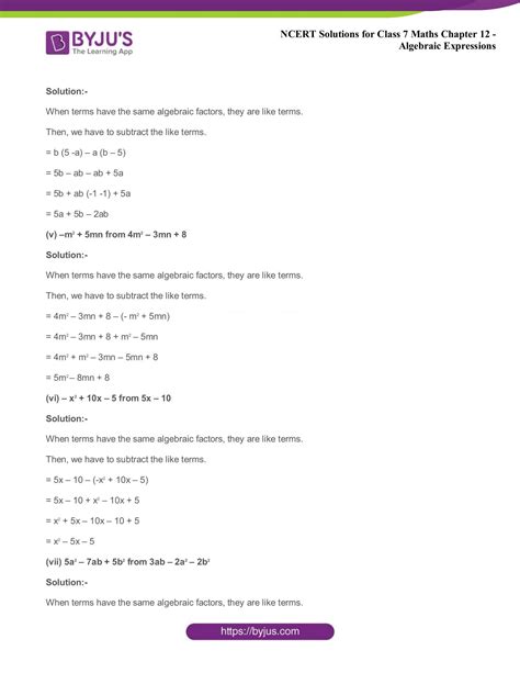 Image result for Class 7 Maths Chapter Algebraic Expression Explanation