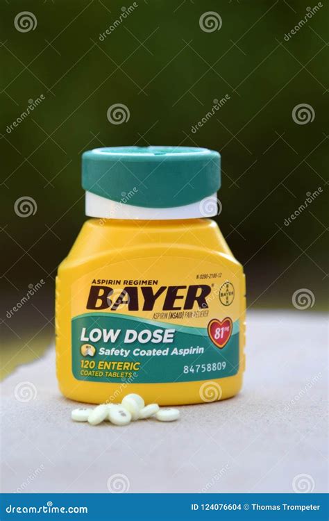 Bayer low dose aspirin editorial stock image. Image of reduce - 124076604